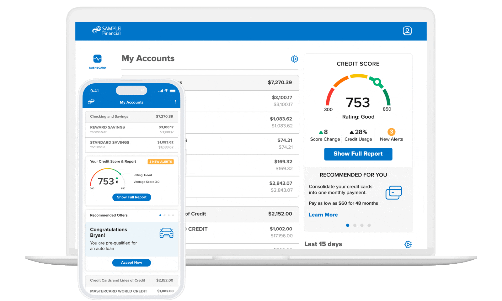 SavvyMoney Laptop and Widget